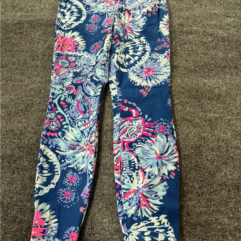Lilly Pulitzer Skinny Pants in Blue and Pink Floral